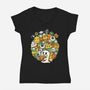 Hallow-Doodle-Ween-Womens-V-Neck-Tee-krisren28