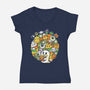 Hallow-Doodle-Ween-Womens-V-Neck-Tee-krisren28