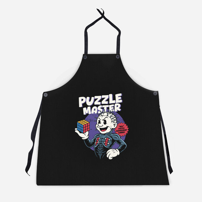 Puzzle Master-Unisex-Kitchen-Apron-Marinho