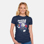 Puzzle Master-Womens-Fitted-Tee-Marinho