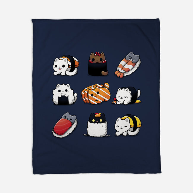 Japan Food Kittens-None-Fleece-Blanket-Vallina84