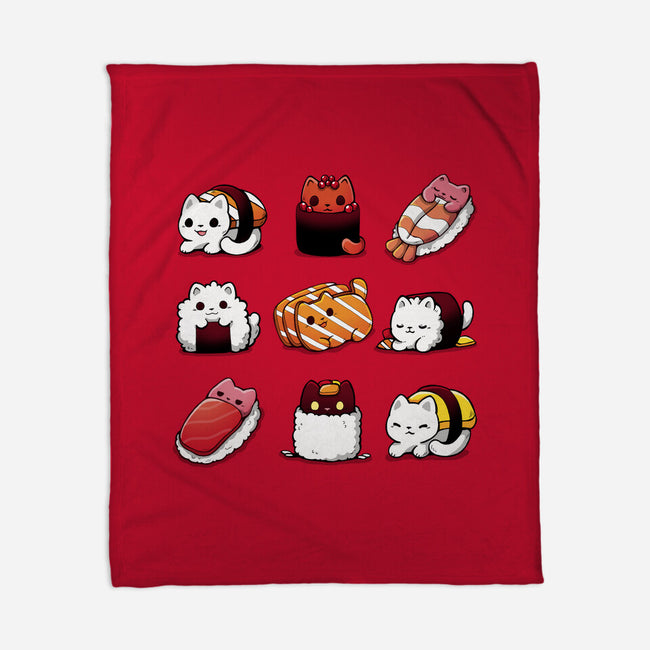 Japan Food Kittens-None-Fleece-Blanket-Vallina84