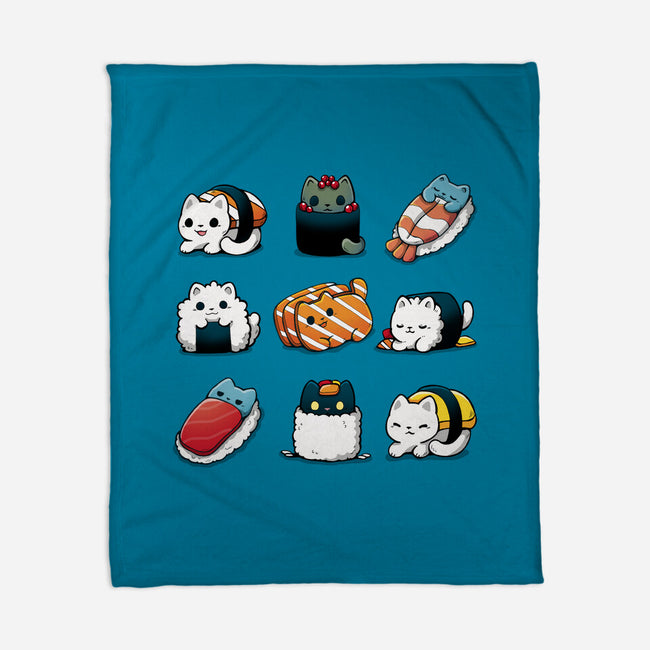 Japan Food Kittens-None-Fleece-Blanket-Vallina84