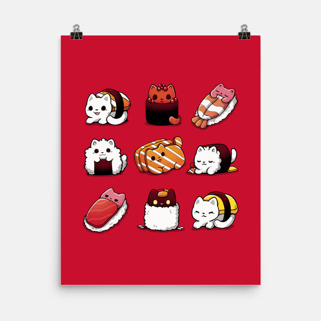 Japan Food Kittens-None-Matte-Poster-Vallina84