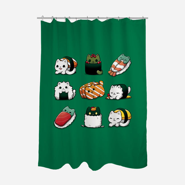 Japan Food Kittens-None-Polyester-Shower Curtain-Vallina84