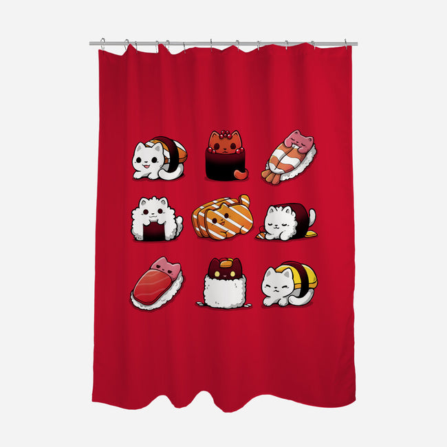 Japan Food Kittens-None-Polyester-Shower Curtain-Vallina84