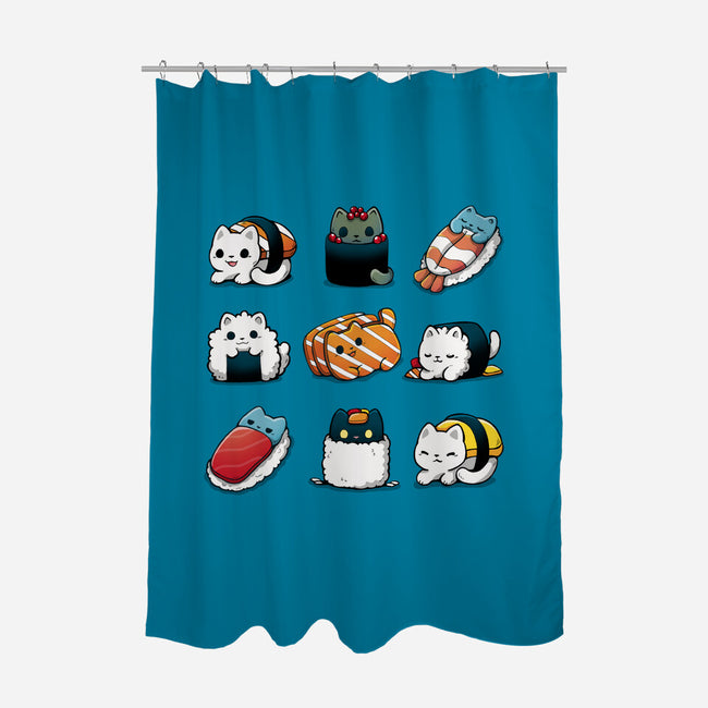 Japan Food Kittens-None-Polyester-Shower Curtain-Vallina84