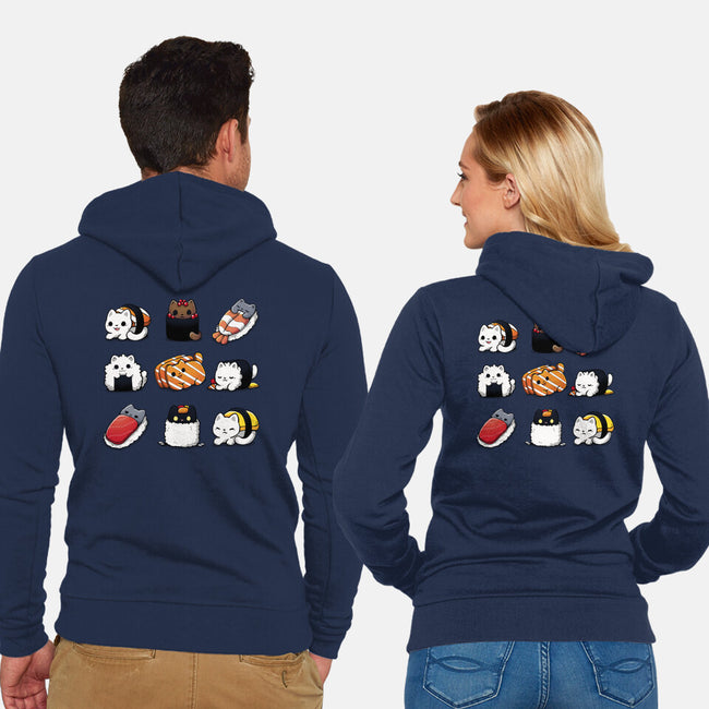 Japan Food Kittens-Unisex-Zip-Up-Sweatshirt-Vallina84