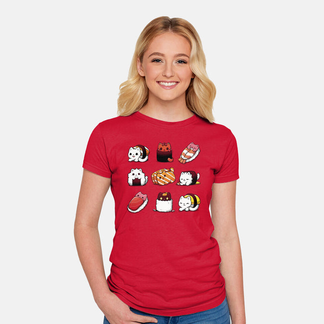 Japan Food Kittens-Womens-Fitted-Tee-Vallina84