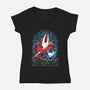 Mosaic Hornet-Womens-V-Neck-Tee-zybbhorn