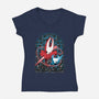 Mosaic Hornet-Womens-V-Neck-Tee-zybbhorn