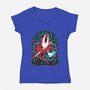 Mosaic Hornet-Womens-V-Neck-Tee-zybbhorn