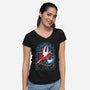 Mosaic Hornet-Womens-V-Neck-Tee-zybbhorn