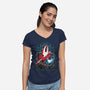 Mosaic Hornet-Womens-V-Neck-Tee-zybbhorn