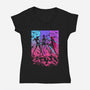 Born To Glow-Womens-V-Neck-Tee-Ionfox