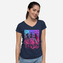 Born To Glow-Womens-V-Neck-Tee-Ionfox