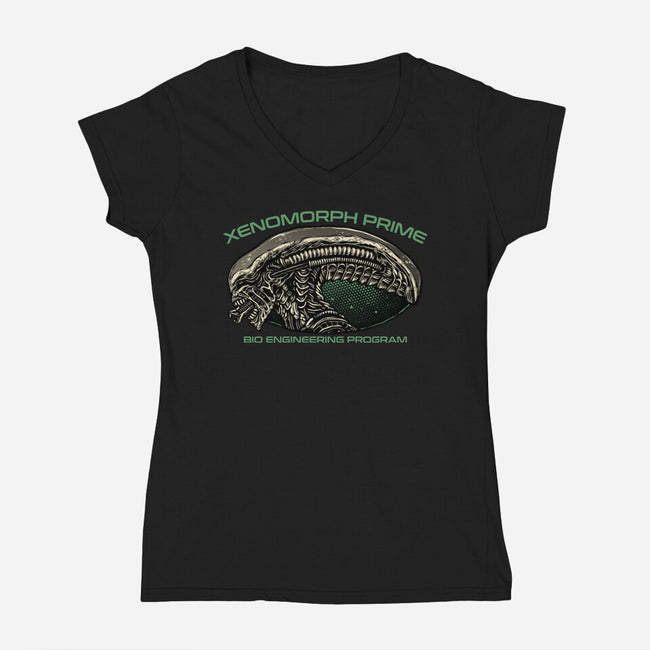 Bio Engineering Program-Womens-V-Neck-Tee-glitchygorilla