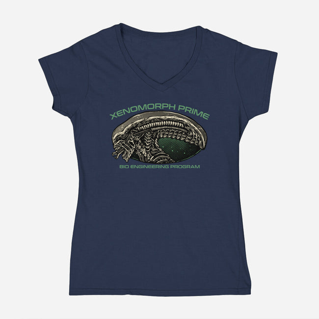 Bio Engineering Program-Womens-V-Neck-Tee-glitchygorilla