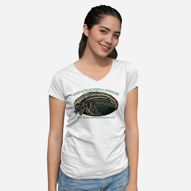 Bio Engineering Program-Womens-V-Neck-Tee-glitchygorilla