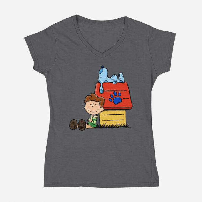 Now It’s Time For So Long-Womens-V-Neck-Tee-DrawnByBryan