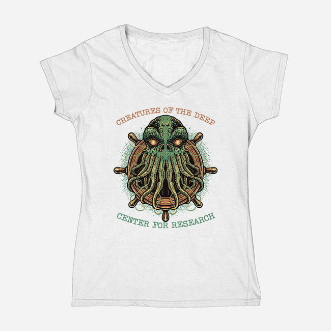 Creatures Of The Deep-Womens-V-Neck-Tee-glitchygorilla