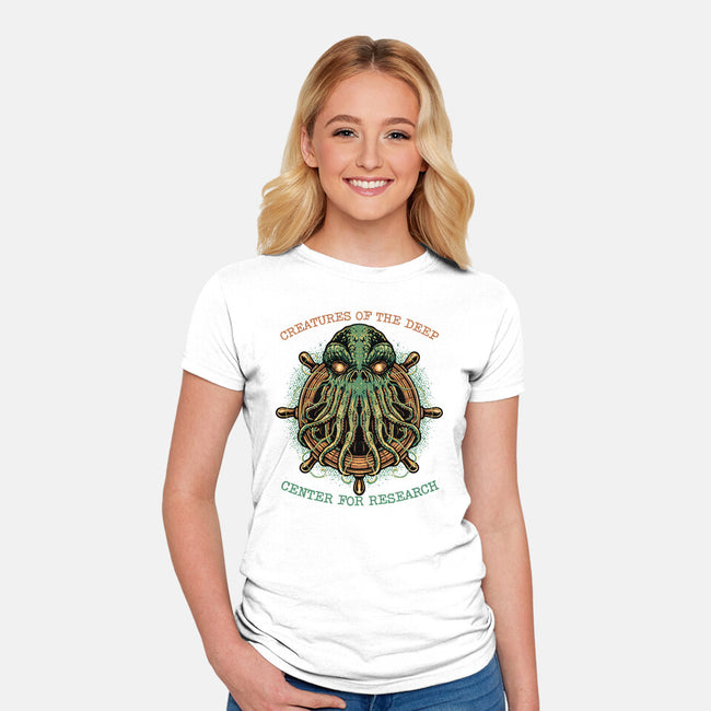 Creatures Of The Deep-Womens-Fitted-Tee-glitchygorilla