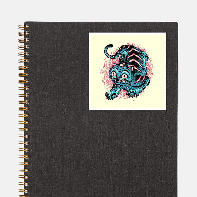 Blue Tiger Companion-None-Glossy-Sticker-glitchygorilla