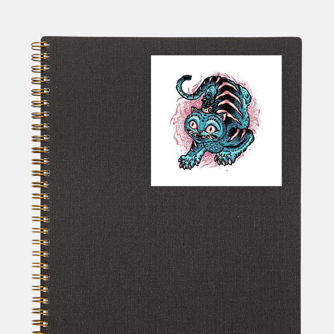 Blue Tiger Companion-None-Glossy-Sticker-glitchygorilla