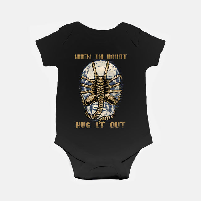 When In Doubt Hug It Out-Baby-Basic-Onesie-glitchygorilla