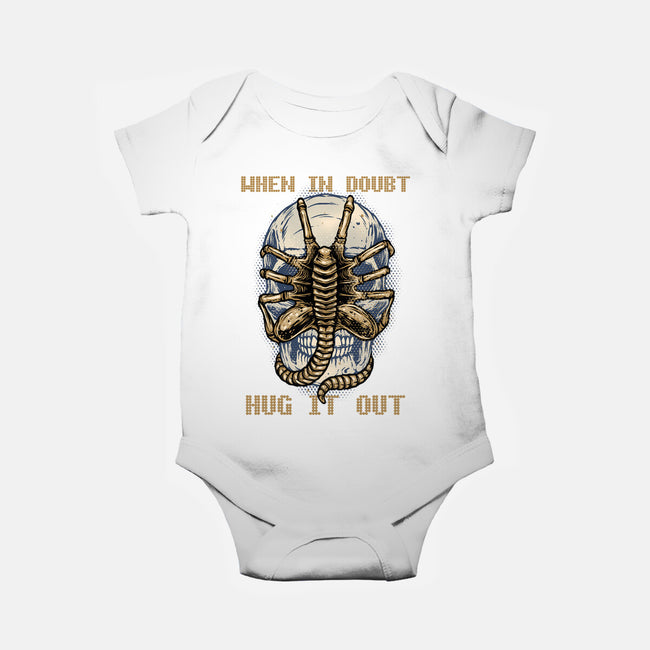 When In Doubt Hug It Out-Baby-Basic-Onesie-glitchygorilla