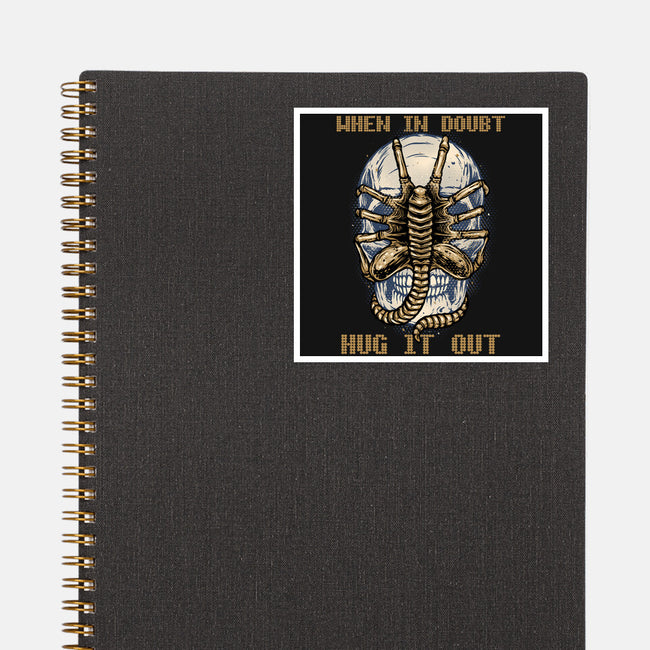 When In Doubt Hug It Out-None-Glossy-Sticker-glitchygorilla