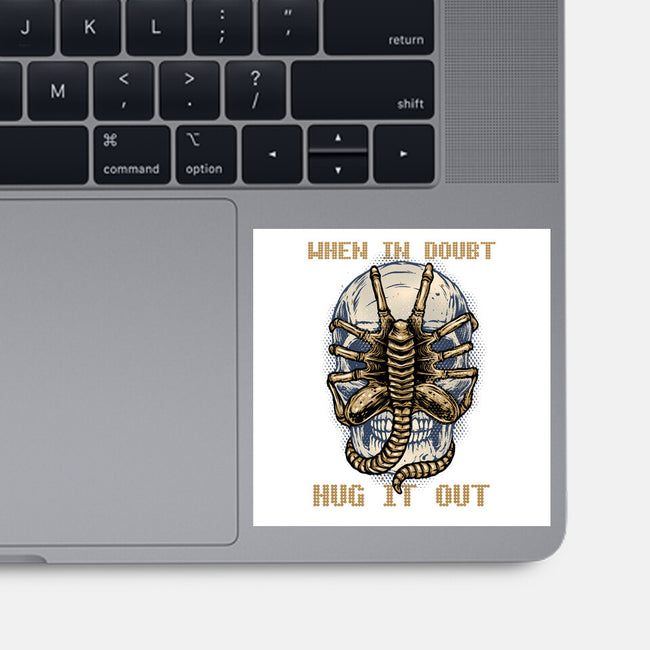 When In Doubt Hug It Out-None-Glossy-Sticker-glitchygorilla