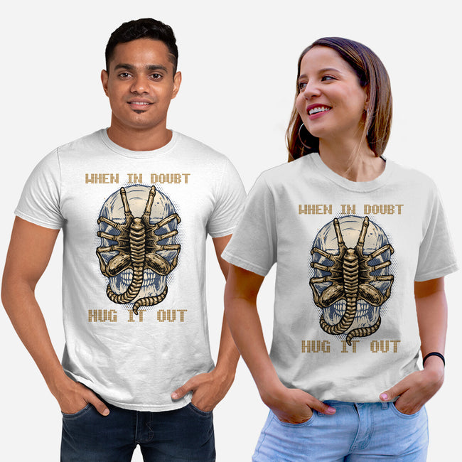 When In Doubt Hug It Out-Unisex-Basic-Tee-glitchygorilla