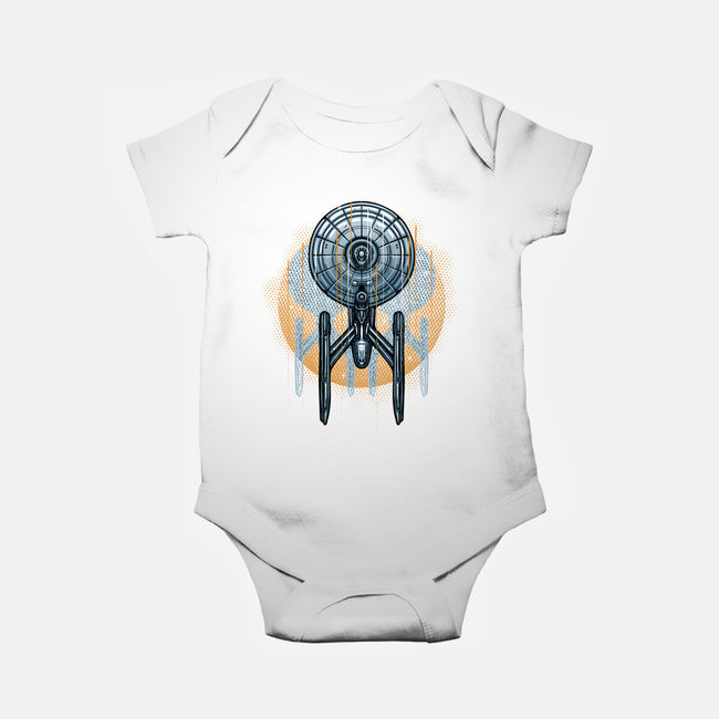 The Sun And The Enterprise-Baby-Basic-Onesie-glitchygorilla