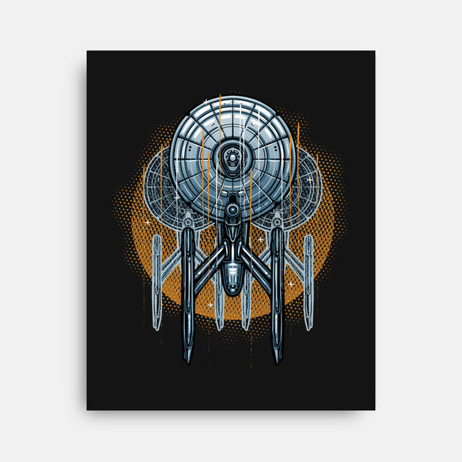 The Sun And The Enterprise-None-Stretched-Canvas-glitchygorilla