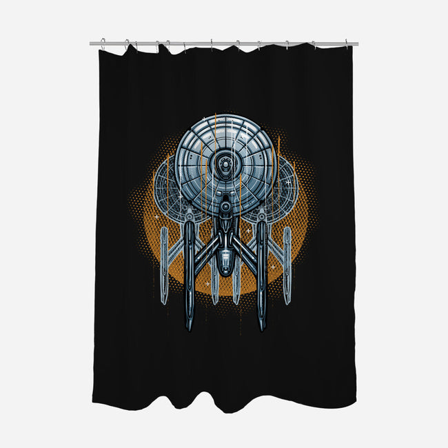 The Sun And The Enterprise-None-Polyester-Shower Curtain-glitchygorilla