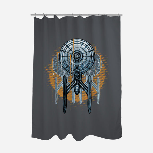 The Sun And The Enterprise-None-Polyester-Shower Curtain-glitchygorilla