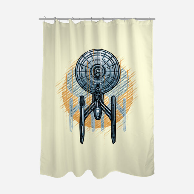 The Sun And The Enterprise-None-Polyester-Shower Curtain-glitchygorilla