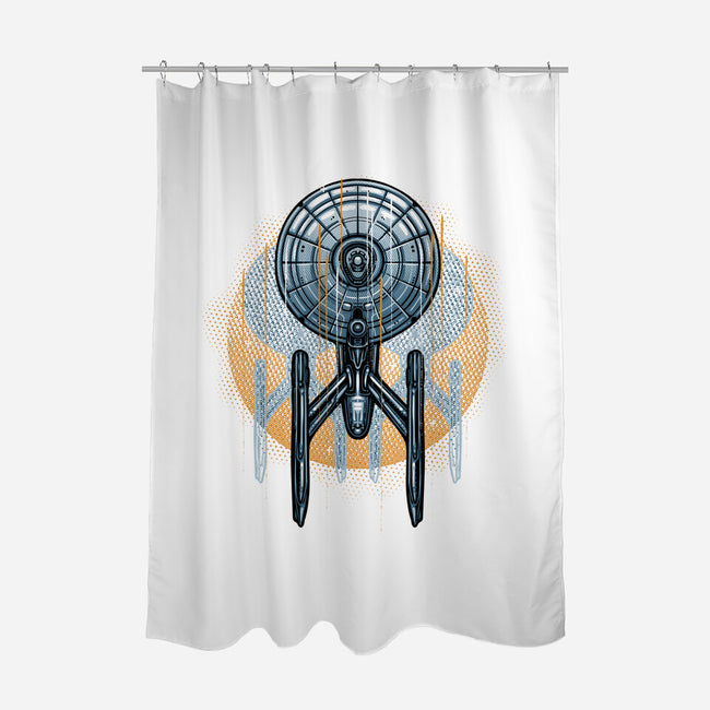 The Sun And The Enterprise-None-Polyester-Shower Curtain-glitchygorilla