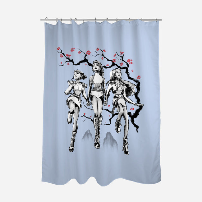 Huntrix Harmony Sumi-E-None-Polyester-Shower Curtain-Astrobot Invention