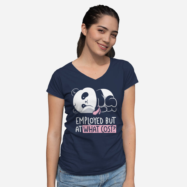 Employed At What Cost-Womens-V-Neck-Tee-koalastudio