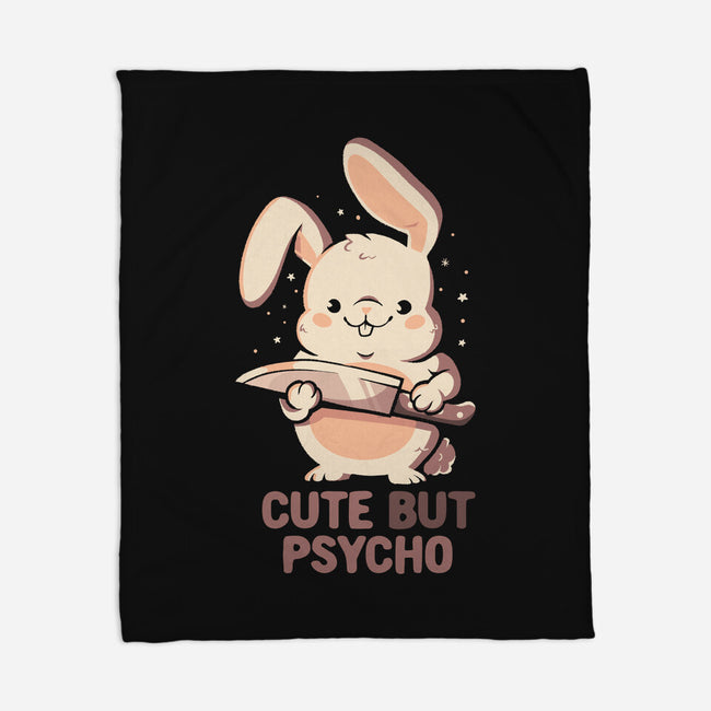 Cute But Psycho Bunny-None-Fleece-Blanket-eduely