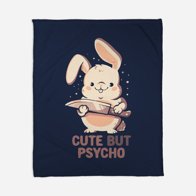 Cute But Psycho Bunny-None-Fleece-Blanket-eduely