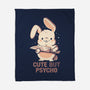Cute But Psycho Bunny-None-Fleece-Blanket-eduely