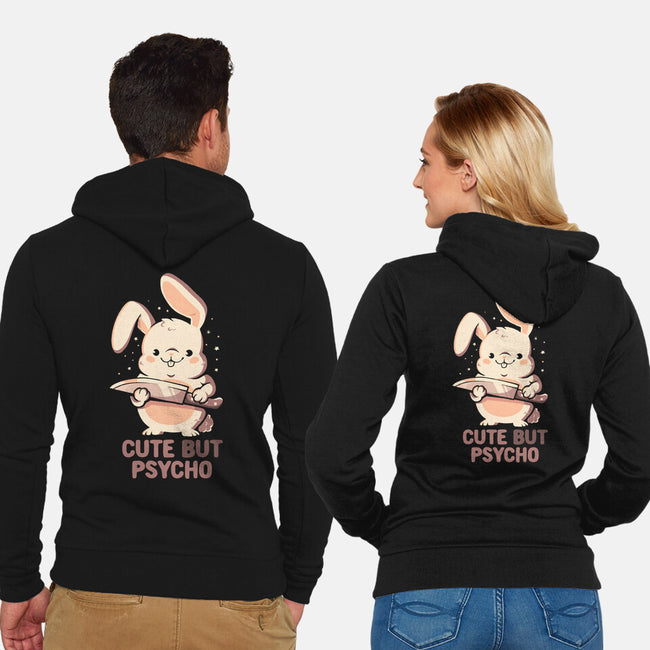 Cute But Psycho Bunny-Unisex-Zip-Up-Sweatshirt-eduely