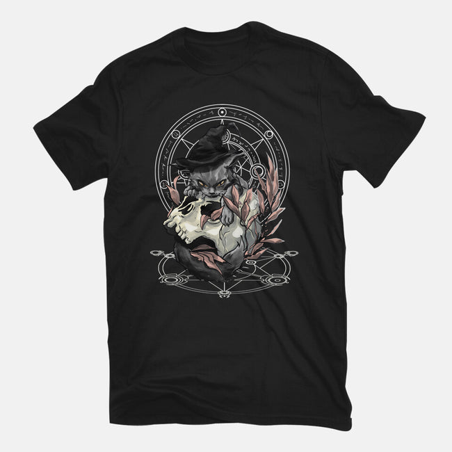Black Witch Cat-Womens-Fitted-Tee-fanfabio