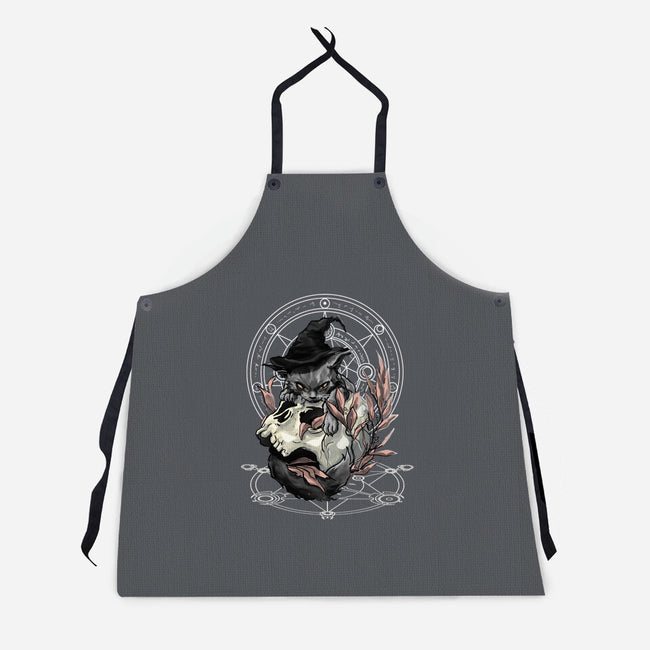 Black Witch Cat-Unisex-Kitchen-Apron-fanfabio