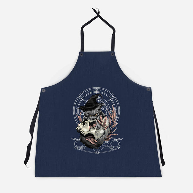 Black Witch Cat-Unisex-Kitchen-Apron-fanfabio
