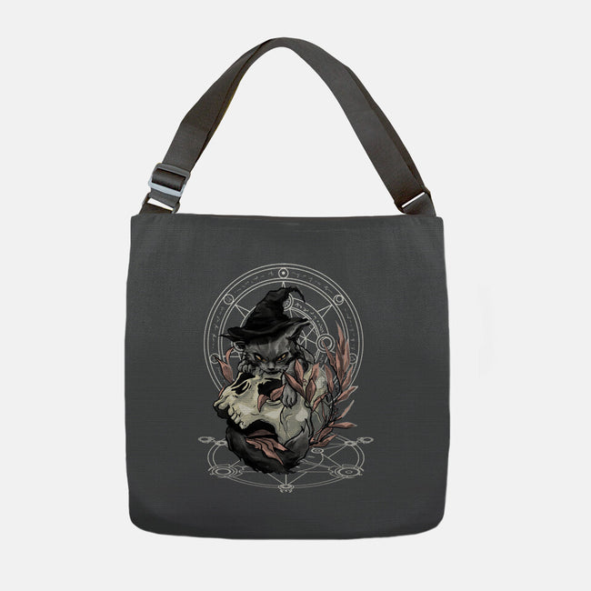 Black Witch Cat-None-Adjustable Tote-Bag-fanfabio