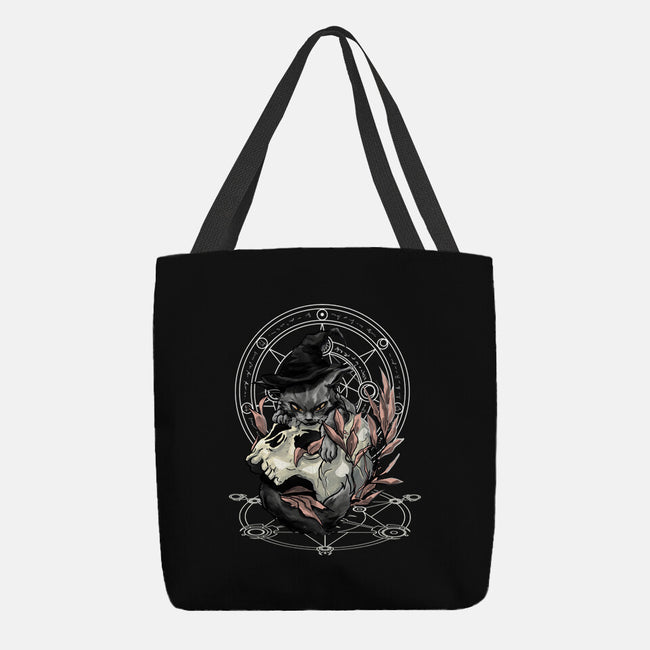 Black Witch Cat-None-Basic Tote-Bag-fanfabio